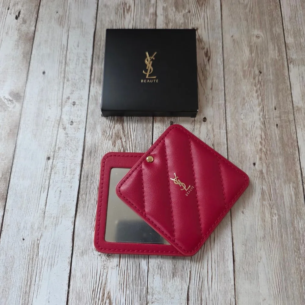 Yves Saint Laurent Red Quilted Compact Mirror